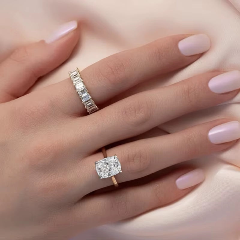 Exquisite 3Ct Cushion Cut Lab Diamond Ring in 925 Sterling Silver - The Ultimate Engagement or Promise Gift for Her