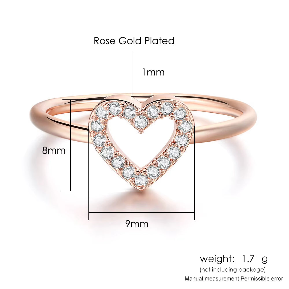 Elegant Heart Dainty Rings for Women - Stunning Gold Color Fashion Jewelry for Every Occasion