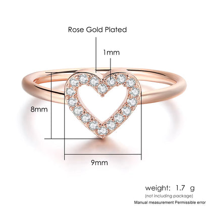 Elegant Heart Dainty Rings for Women - Stunning Gold Color Fashion Jewelry for Every Occasion