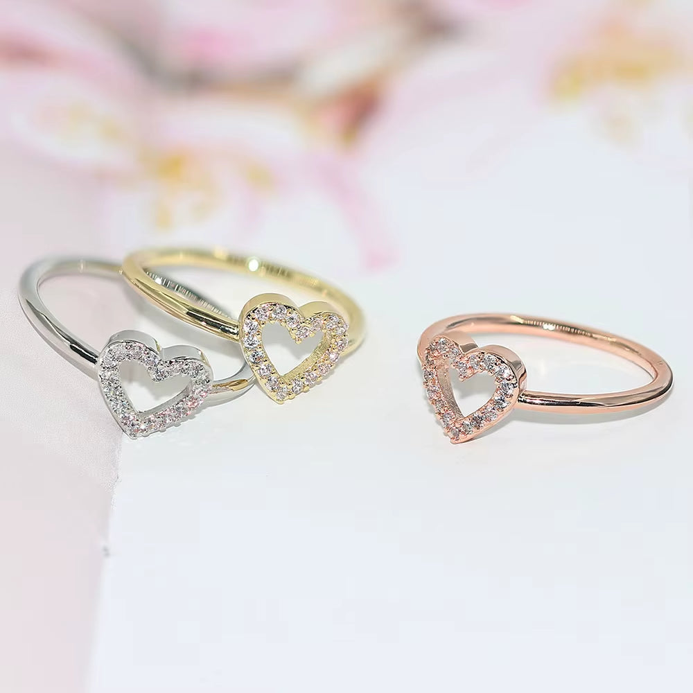 Elegant Heart Dainty Rings for Women - Stunning Gold Color Fashion Jewelry for Every Occasion