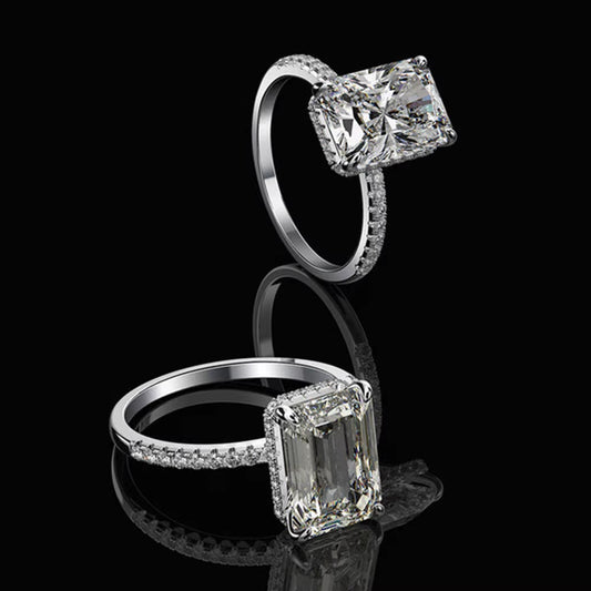 Exquisite 3ct Yellow Gold Radiant Cut Engagement Ring with Dazzling Diamond Accents