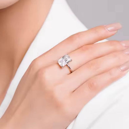 Stunning 5CT Radiant Cut Engagement Ring in Clear CZ - Exquisite 925 Sterling Silver for Women
