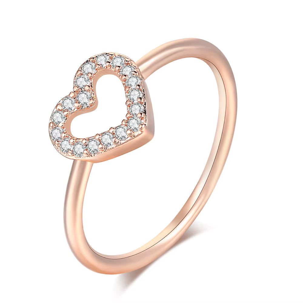 Elegant Heart Dainty Rings for Women - Stunning Gold Color Fashion Jewelry for Every Occasion