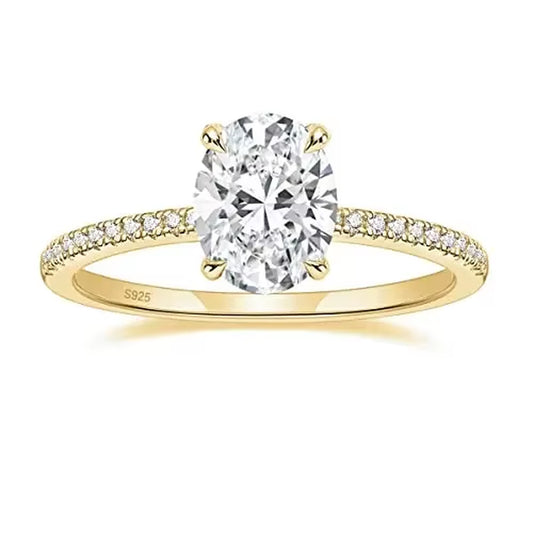Sparkle with Love: Trumium 3Ct Oval Cut Cubic Zirconia Engagement Ring in 925 Sterling Silver