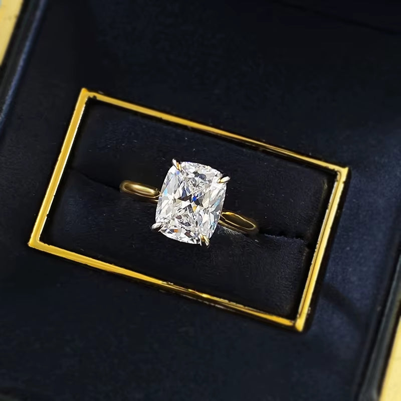 Exquisite 3Ct Cushion Cut Lab Diamond Ring in 925 Sterling Silver - The Ultimate Engagement or Promise Gift for Her