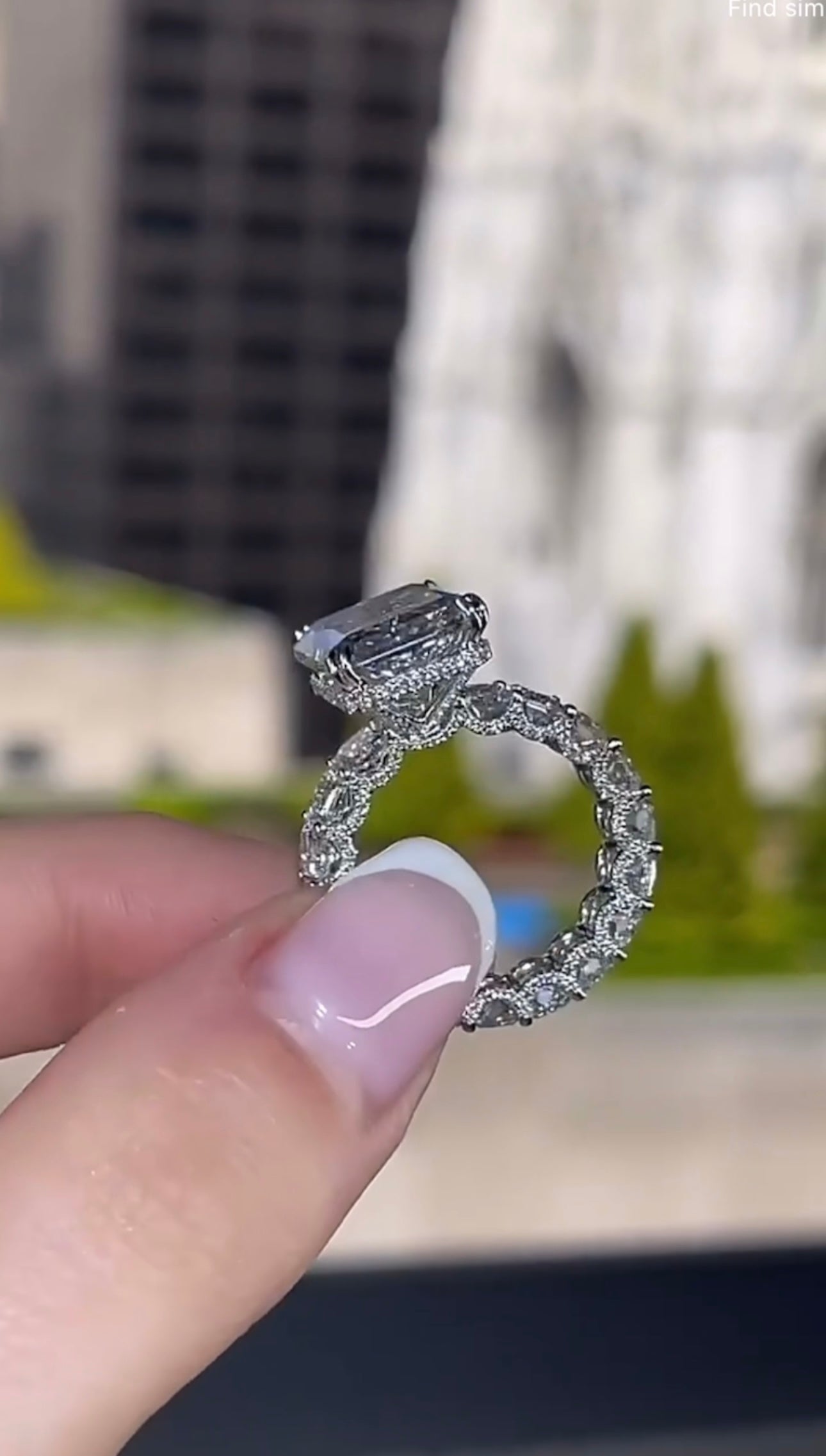 3 Carat Radiant Cut U-Pave Engagement Ring