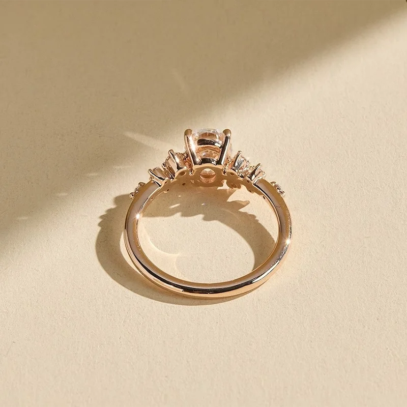 Exquisite 1ct Moissanite Oval Half Eternity Ring in 925 Sterling Silver - Perfect for Weddings and Special Occasions