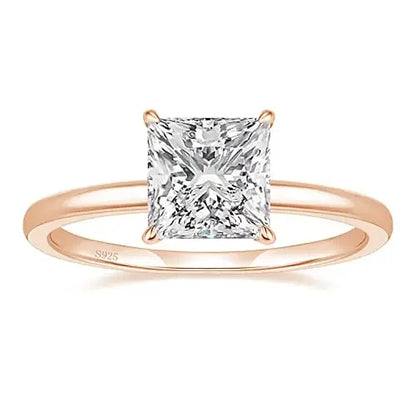 Exquisite 2CT Princess Cut 925 Sterling Silver Engagement Ring with Sparkling Zirconia