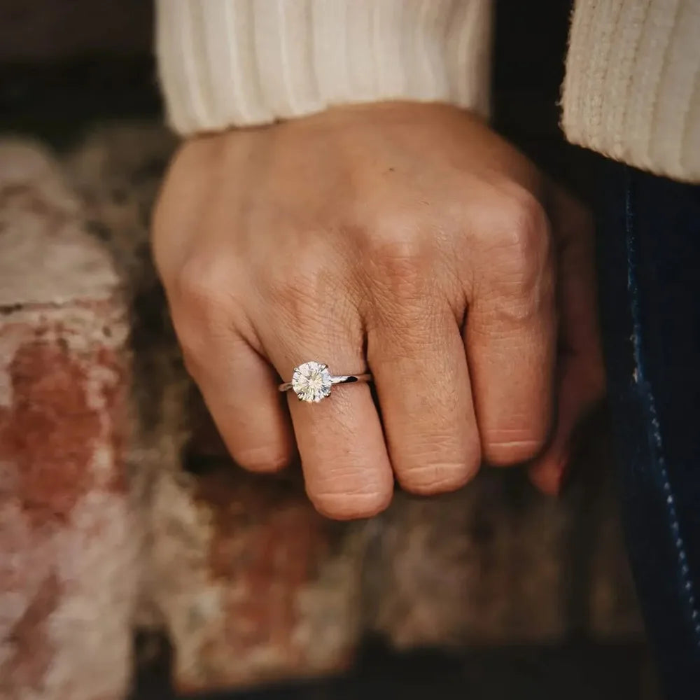 Stunning 1.5CT Round Cut CZ Engagement Ring in 925 Sterling Silver - Perfect Wedding Jewelry for Women