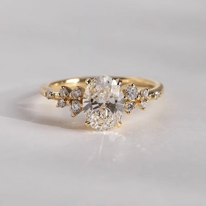 Exquisite 1ct Moissanite Oval Half Eternity Ring in 925 Sterling Silver - Perfect for Weddings and Special Occasions