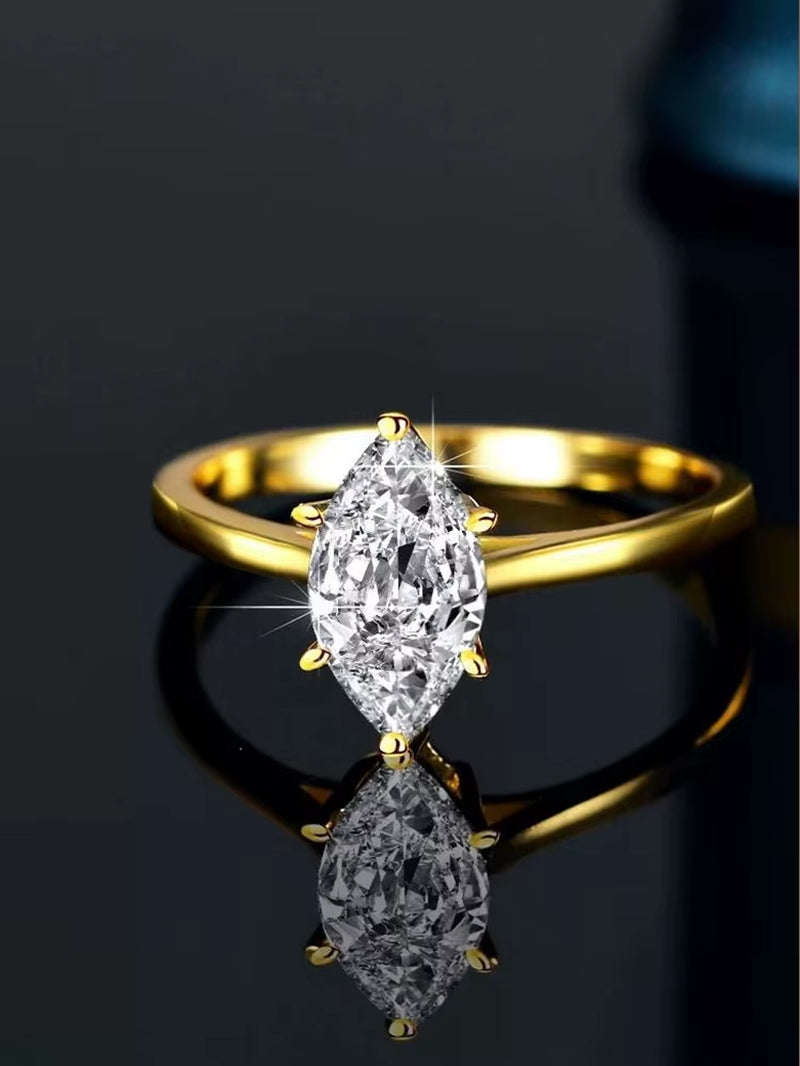 Elegant 925 Sterling Silver 2 Carat Horse Eye Zircon Ring for Women - Perfect for Engagement and Weddings