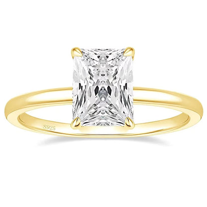 Trumium 3CT Radiant Cut 925 Sterling Silver Engagement Ring - A Stunning Promise Ring for Women