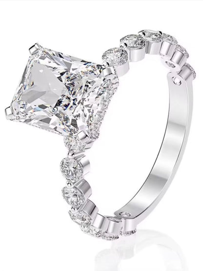 Stunning 4CT Radiant Cut Engagement Ring in 925 Sterling Silver - Perfect Bridal Jewelry for Women