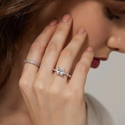 Stunning 2CT Princess Cut CZ Engagement Ring in 925 Sterling Silver - Elegant Wedding Band for Women