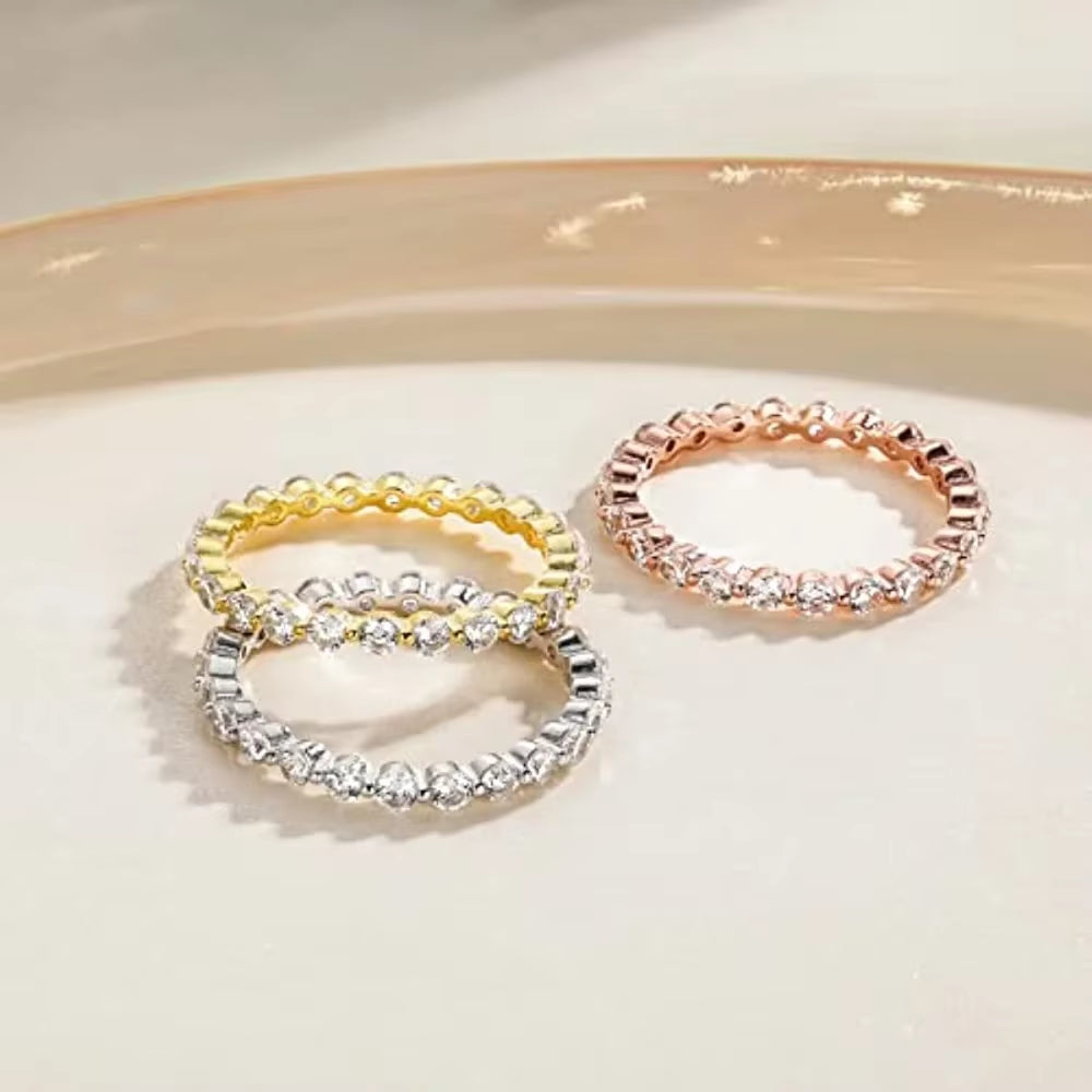 Elegant 2.5mm Round CZ Wedding Band in 925 Sterling Silver - A Dazzling Choice for Every Occasion