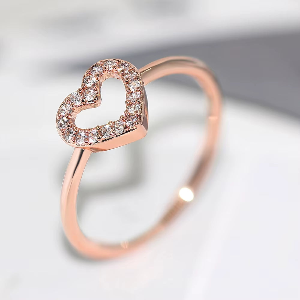 Elegant Heart Dainty Rings for Women - Stunning Gold Color Fashion Jewelry for Every Occasion