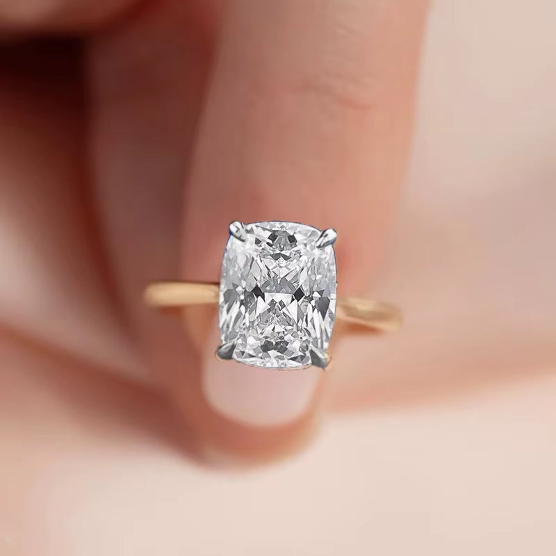 Exquisite 3Ct Cushion Cut Lab Diamond Ring in 925 Sterling Silver - The Ultimate Engagement or Promise Gift for Her