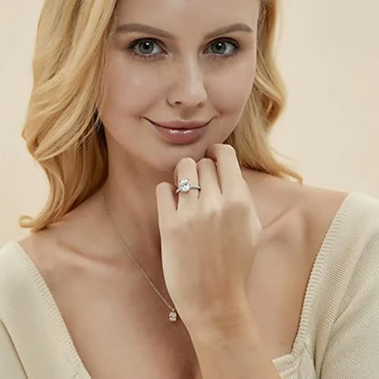 Sparkle with Love: Trumium 3Ct Oval Cut Cubic Zirconia Engagement Ring in 925 Sterling Silver