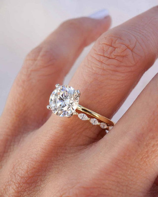 3 Carat Solitaire Center Diamond Wedding Set